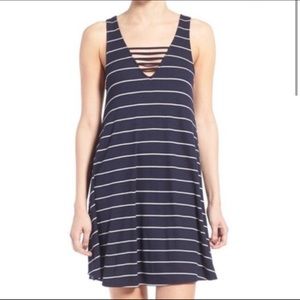 Socialite Blue and White Striped Dress Size XS